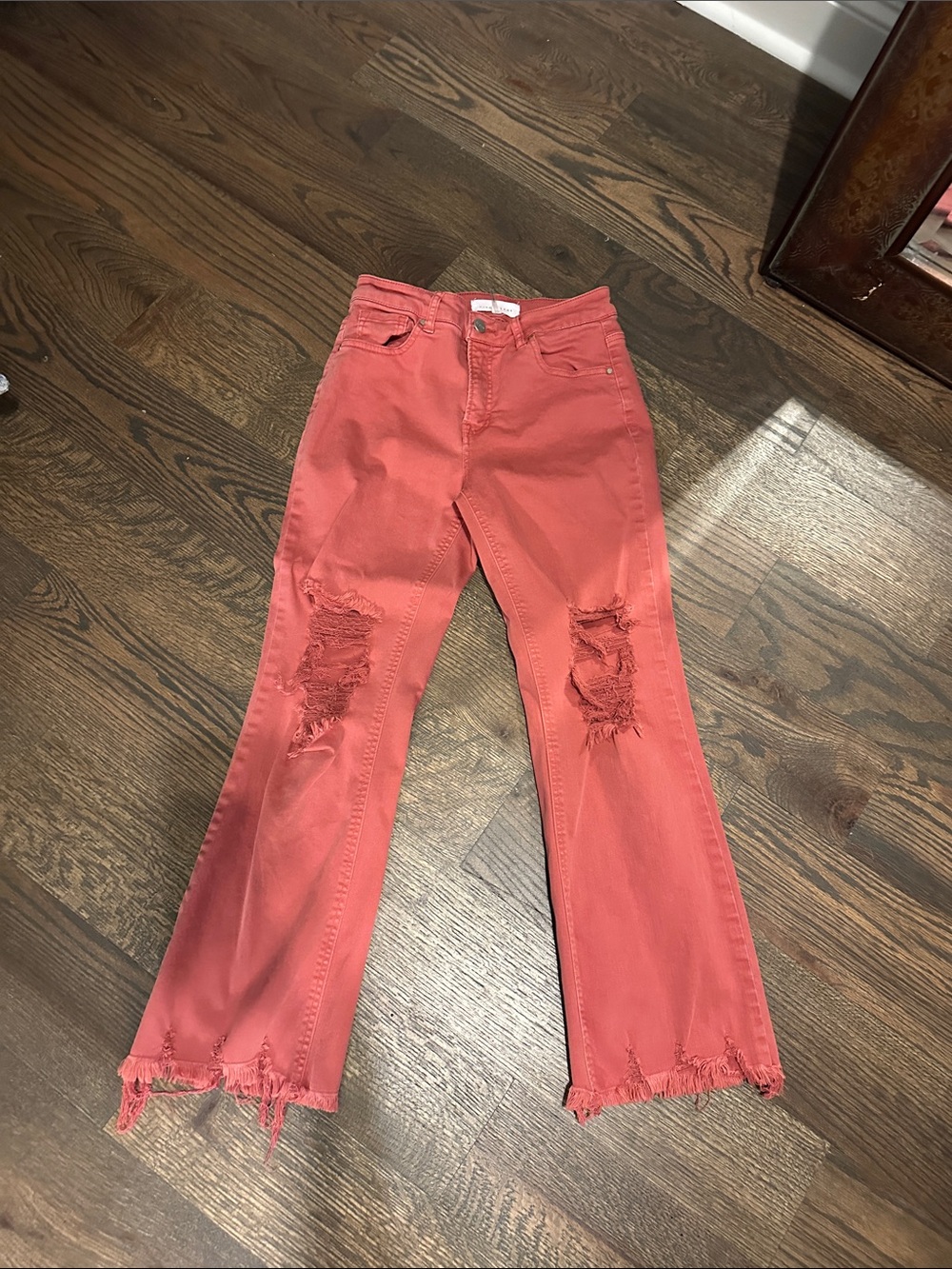 Women’s Distressed red Jeans